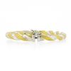 Image 5 : Italian 14K TT Gold 7" Polished & Matte Finish Twist Hinged Open Bangle Bracelet