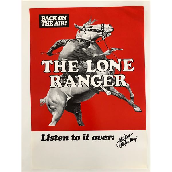 The Lone Ranger John Hart signed original radio poster