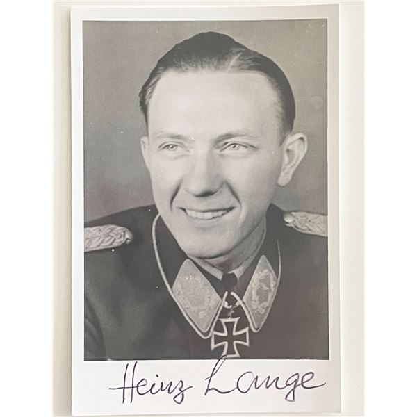WWII Heinz Lange signed photo