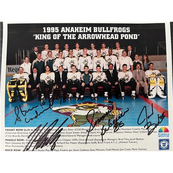 1995 Anaheim Bullfrogs signed team photo