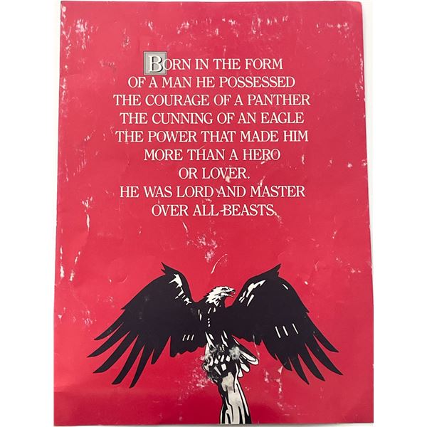 The Beastmaster original 1982 unsigned promo cover