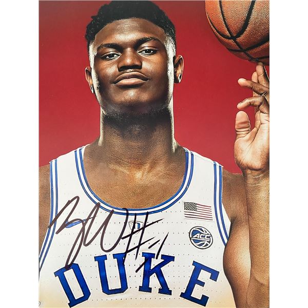 Duke Zion Williamson signed photo
