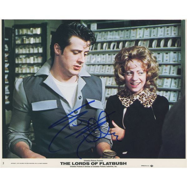 The Lords of Flatbush Sylvester Stallone signed movie photo. GFA Authenticated
