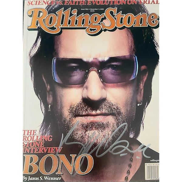 U2 Bono signed Rolling Stone magazine cover photo