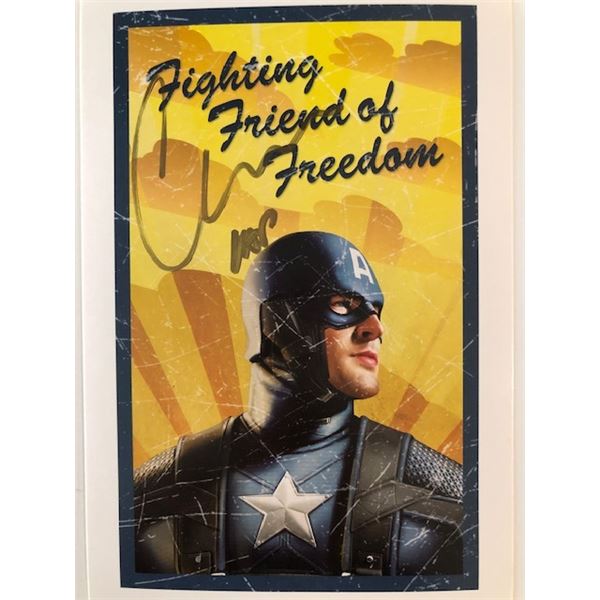 Captain America Marvel signed postcard
