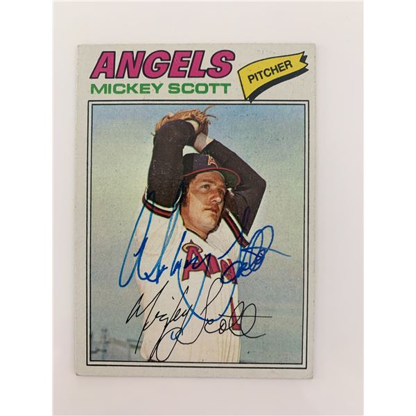 Mickey Scott signed baseball card
