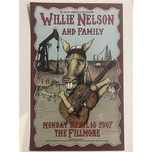 Willie Nelson & Family The Filmore concert poster