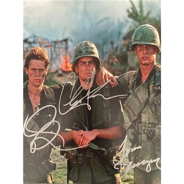 Platoon cast signed movie photo
