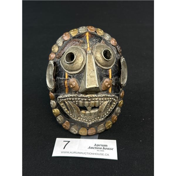 Vintage Tibetan Bhuddist Turtle Shell Mask 4.5" Tall