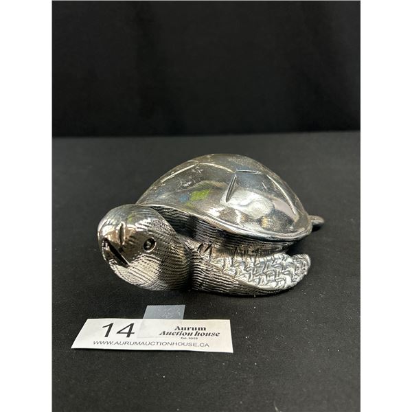 Heavily Weighted Sterling Silver Turtle 8" Long 5.5" Wide