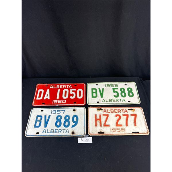 1956,57,59,60 Alberta License Plates