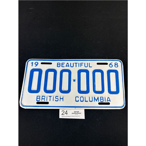 1968 BC License Plate