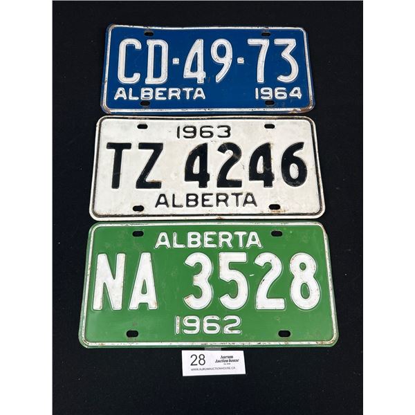 1962,63.64 Alberta License Plates