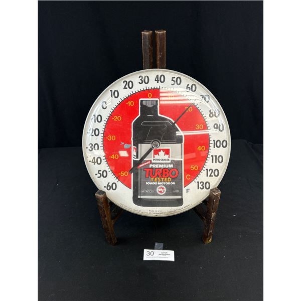 12" Diameter Petro Canada Dome Thermometer, Working Condition