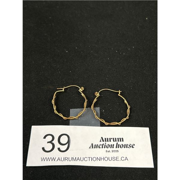 1gr of 10KT Gold Decorative Hoop Earrings