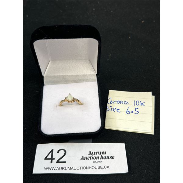2gr 10KT Gold Size 6.5 Ring w/ Opal Stone