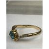 Image 3 : Size 6.5 10KT Gold 2.2gr Ring w/ Light Blue Stone