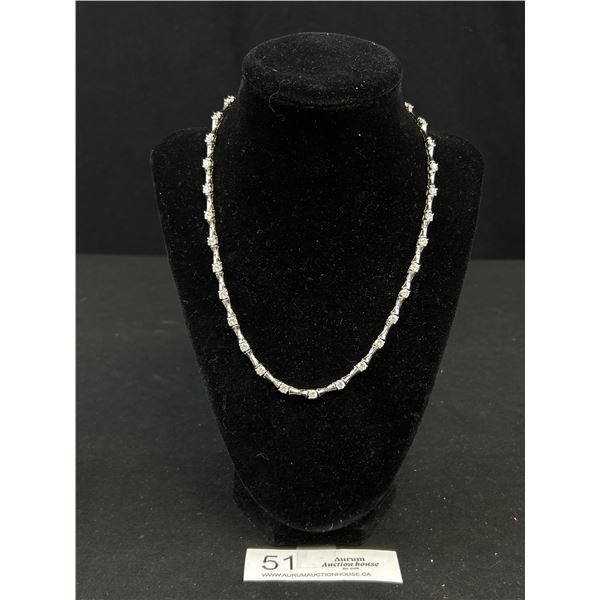 Very Nice Sterling Silver Necklace w/ Stones