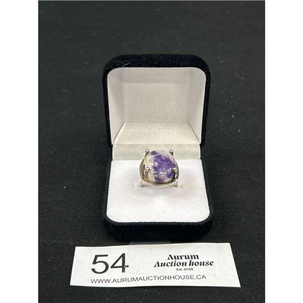 Size 7 Sterling Silver Ring w/ Large Stone