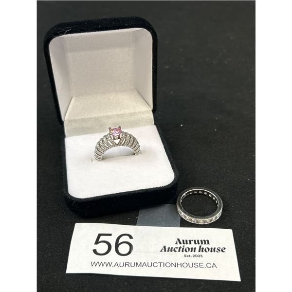 2 Pretty Sterling Silver Rings, Both Size 6