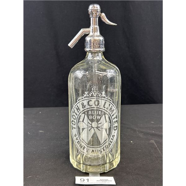 Tooth and Company Limited Sydney Australia Seltzer Bottle