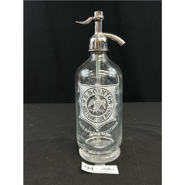 W.W. Boynton North Hampton Mass.Seltzer Bottle
