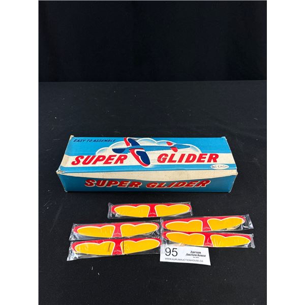 Full Box of Vintage Super Glider Airplanes in Original Box