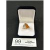 Image 1 : Interesting Vintage Silver Ring with 2 Amber Stones. Size 7