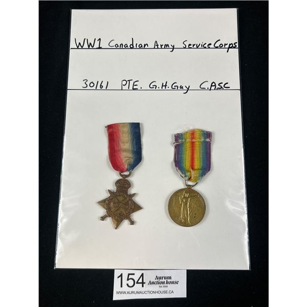 A Pair WW1 Canadian Army Service Corps Medals