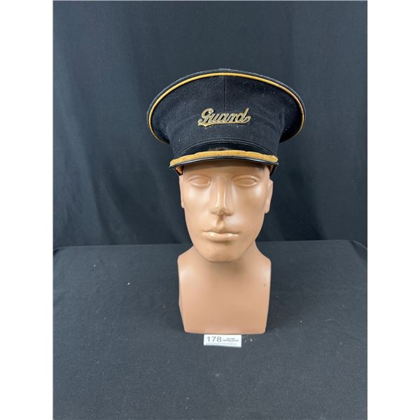 Early Railroad Hat w/ Brass Guard Badge