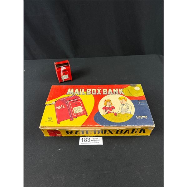 Vintage Linemar Toys Mailbox Banks in Original Store Display Box