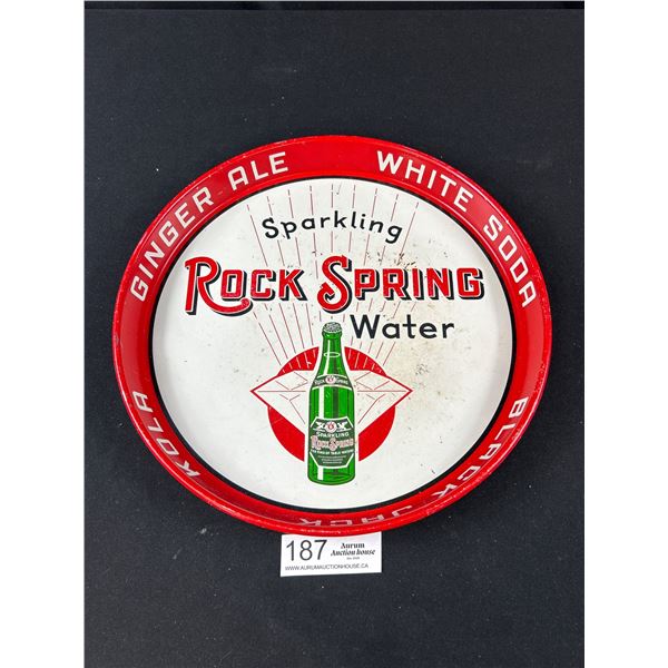 Vintage Sparkling Rock Spring Water Drink Tray 12" Diameter