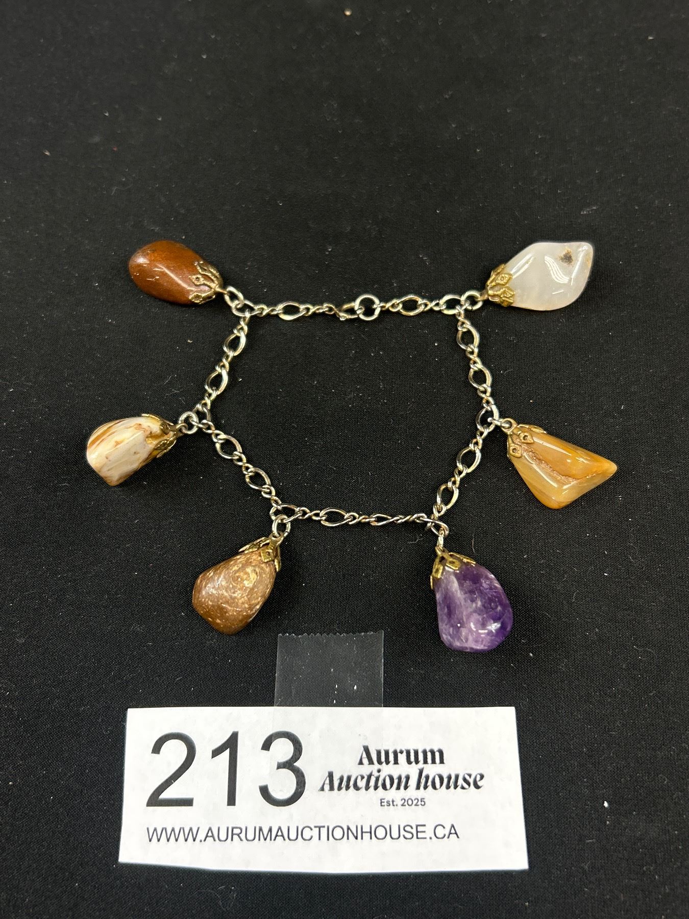 Vintage Various Stone Charm Bracelt