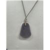 Image 3 : Vintage Sterling Silver Chain w/ Unusual Opaque Stone Pendant Necklace