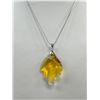 Image 2 : Beautiful Cut Glass Stone Pendant w/ Chain Necklace, Each Marked GP 18K