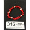 Image 2 : Genuine Dark Red Coral w/ Genuine Pearls Bracelet