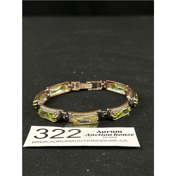 Vintage Crystal Stone Links Bracelet