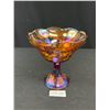 Image 1 : Vintage Carnival Glass Bowl 9" Tall