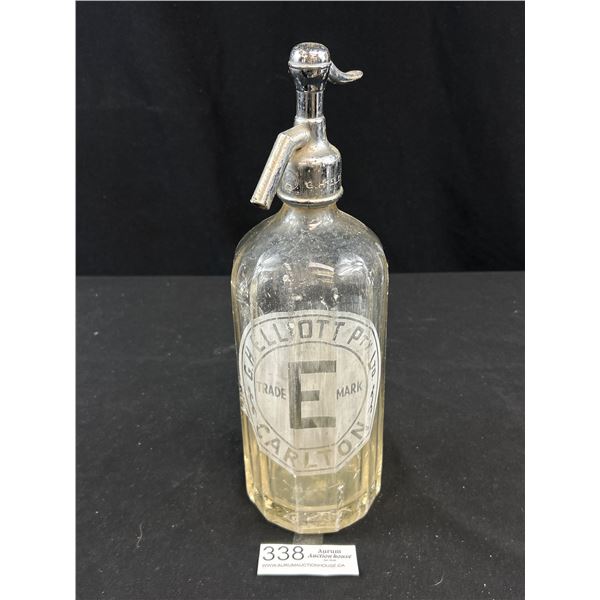 Vintage GH Elliot PTY Limited Carlton Seltzer Bottle