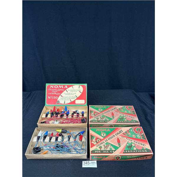 2 Boxes of Vintage Noma Decorative Christmas Lights 1950/60s