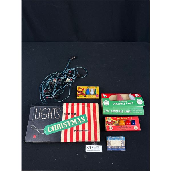 Lot of Vintage 1950s and 60s Christmas Lights, Some in Original Box