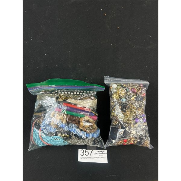 1 Med Siize Bag + 1 Small Bag of Jewelry Parts Etc