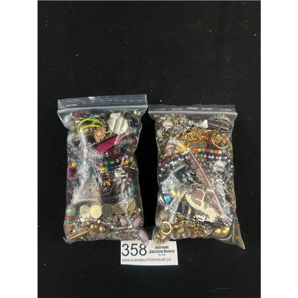 2 Small Bags of Jewelry, Parts,Etc