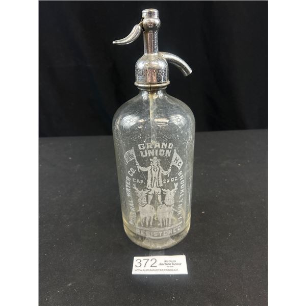Grand Union Mineral Water Brooklyn New York Seltzer Bottle