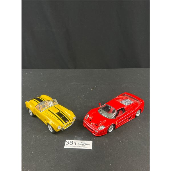 2 1/24th Scale Diecast Cars Cobra and Ferarri