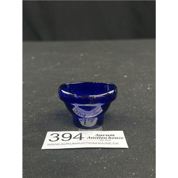 Cobalt Blue Glass Eyebath Marked "Rigo