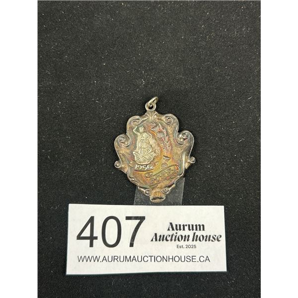 Heavy Quality Sterling 1950s B.C. Highlands Dance Medal (Art Nouvea Style)