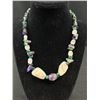 Image 2 : Natural Polished Gem Stones Necklace, Rose Quartz, Amethyst, Turquoise Etc