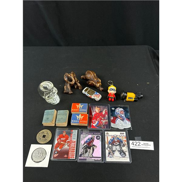 Vintage Junk Drawer Lot, Sports Cards, Tokens etc