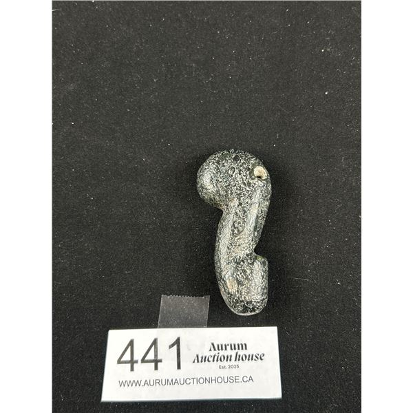 Vintage Chinese Stone Phallus Penis Pendant, Hand Carved 2.5" L + 1.5" W